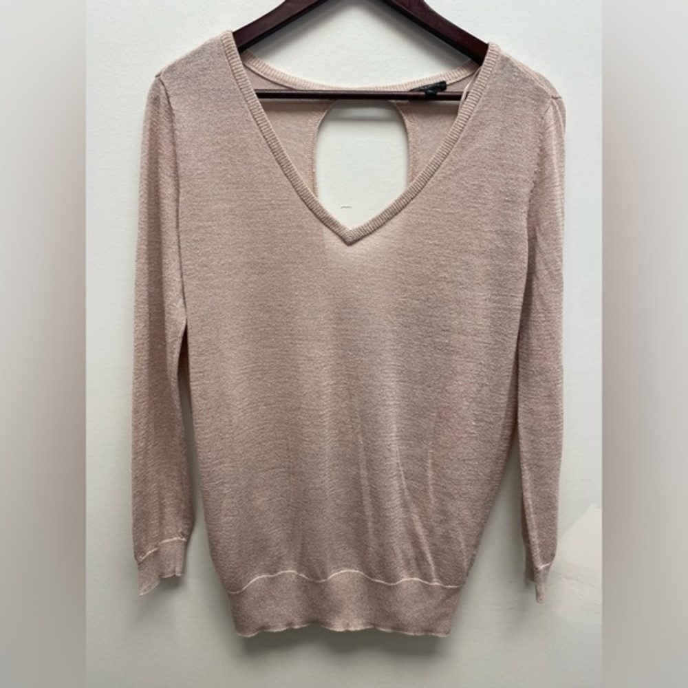 4 for $25 ✨ Dynamite Rose Gold Shimmer Cutout Back Sweater ✨Medium